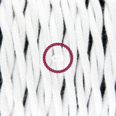 Textielkabel mat katoen wit 3 x 0,75
