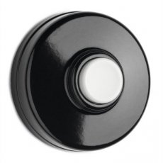 Beldrukknop bakeliet zwart met witte knop