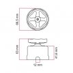 PBOXSW080NERROS Porselein Wisselchakelaar met draaiknop - zwart - rode knop