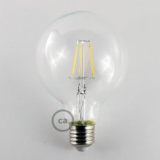 LED globe 4W - 9,5cm decoratief vintage transparant helder warm licht
