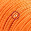 XZ3RM15 Textielkabel glanzend viscose oranje 3 x 0,75