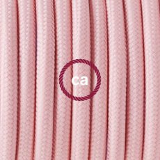 XZ3RM16 Textielkabel glanzend viscose baby roze 3 x 0,75