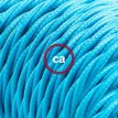 XZ3TM11 Textielkabel glanzend viscose hemelsblauw 3 x 0,75