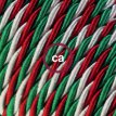 XZ3TZITA Textielkabel glanzend viscose groen/wit/rood 3 x 0,75