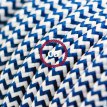 XZ3RZ12 Textielkabel glanzend viscose blauw/wit 3 x 0,75
