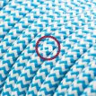 XZ3RZ11 Textielkabel glanzend viscose hemelsblauw/wit 3 x 0,75