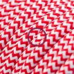 XZ3RZ09 Textielkabel glanzend viscose rood/wit 3 x 0,75