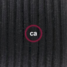 Textielkabel mat katoen zwart 3 x 0,75