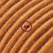 XZ3RC23 Textielkabel mat katoen hert bruin 3 x 0,75