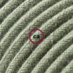 XZ3RC63 Textielkabel mat katoen groengrijs 3 x 0,75