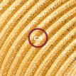XZ3RL05 Textielkabel glanzend viscose met glinsters goud 3 x 0,75