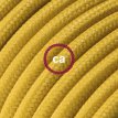 XZ3RM25 Textielkabel glanzend viscose mosterd geel 3 x 0,75
