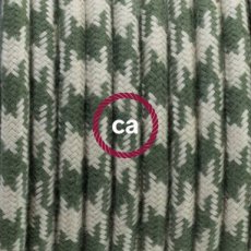 Textielkabel mat katoen tijmgroen/duifgrijs jacquard 3 x 0,75