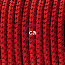 XZ3RT94 Textielkabel glanzend viscose duivels rood 3 x 0,75