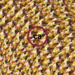 XZ3RX01 Textielkabel glanzend viscose met pixel motief oranje 3 x 0,75