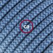 XZ3RZ25 Textielkabel mat katoen met steengrijs/oceaanblauw 3 x 0,75