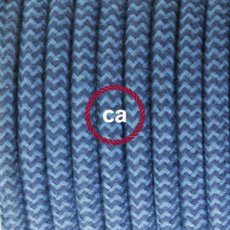 XZ3RZ25 Textielkabel mat katoen met steengrijs/oceaanblauw 3 x 0,75