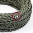 XZ3TC63 Textielkabel mat katoen groengrijs 3 x 0,75
