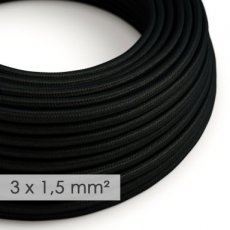 XZ15RM04 Textielkabel glanzend viscose zwart 3 x 1,5