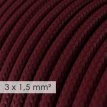 XZ15RM19 opbouw textielkabel 3x1,5 rond bordeaux