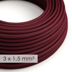 XZ15RM19 opbouw textielkabel 3x1,5 rond bordeaux