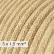 XZ15RN06 opbouw textielkabel 3x1,5 rond jute