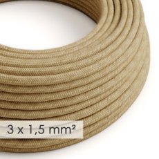 XZ15RN06 opbouw textielkabel 3x1,5 rond jute